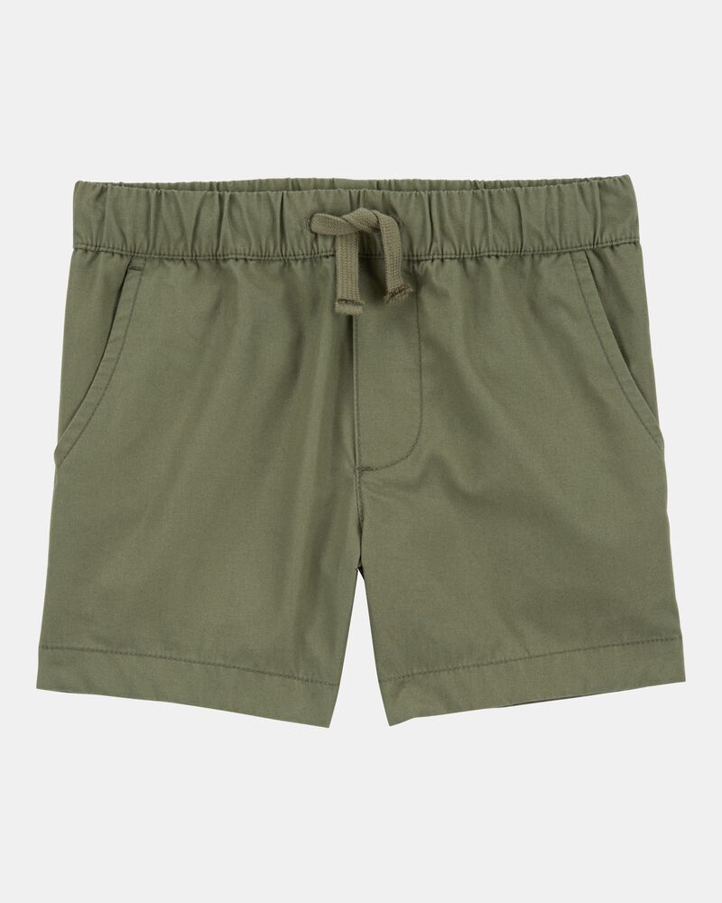 Baby Pull-On Poplin Shorts - Green, image 1 of 4 slides