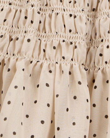 Kid Polka Dot Chiffon Skirt - Tan, 