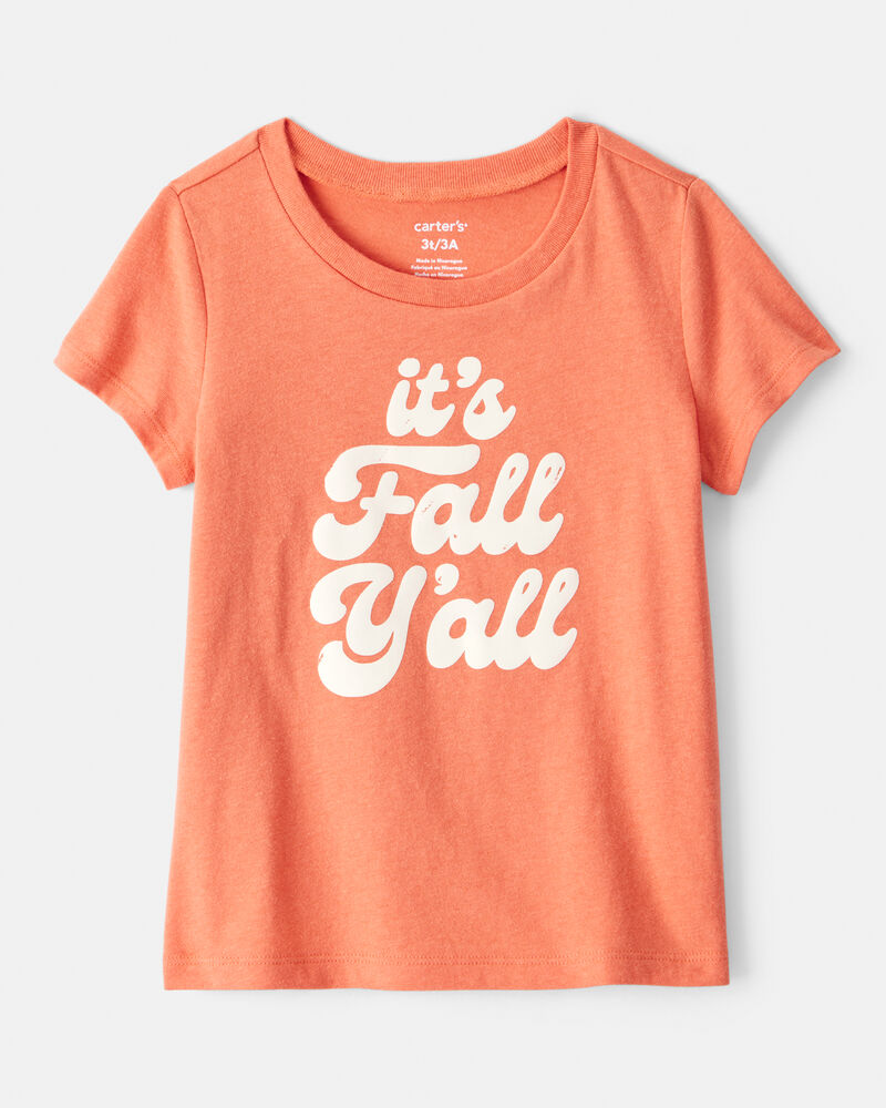 Toddler Girl It's Fall Y'all Short-Sleeve Graphic Tee - Orange, image 1 of 4 slides