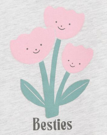 Toddler Besties Short-Sleeve Graphic Tee - Grey, 