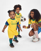 Kids 2-Piece Umbro Brazil Soccer Jersey & Short Set - Blue/Yellow/Green, image 12 of 12 slides