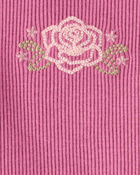 Baby Girl Flower Cotton Short-Sleeve Top - Pink, image 3 of 4 slides