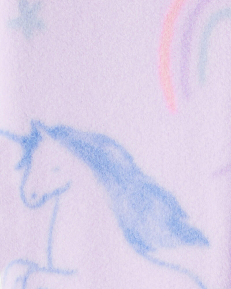 Toddler Girl Unicorn Loose Fit Long-Sleeve 1-Piece Pajamas - Purple, image 2 of 3 slides