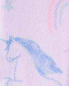 Toddler Girl Unicorn Loose Fit Long-Sleeve 1-Piece Pajamas - Purple, image 2 of 3 slides