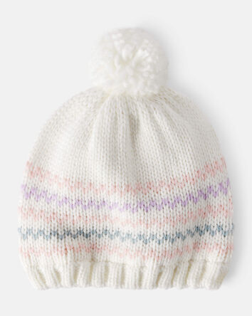 Baby Girl Winter Hat - White, 