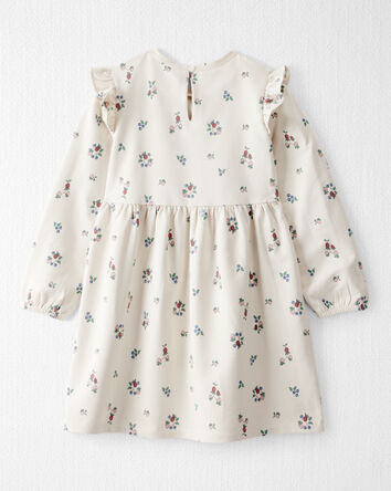 Kid Organic Cotton French Terry Dress in Berry Blossom Print, 