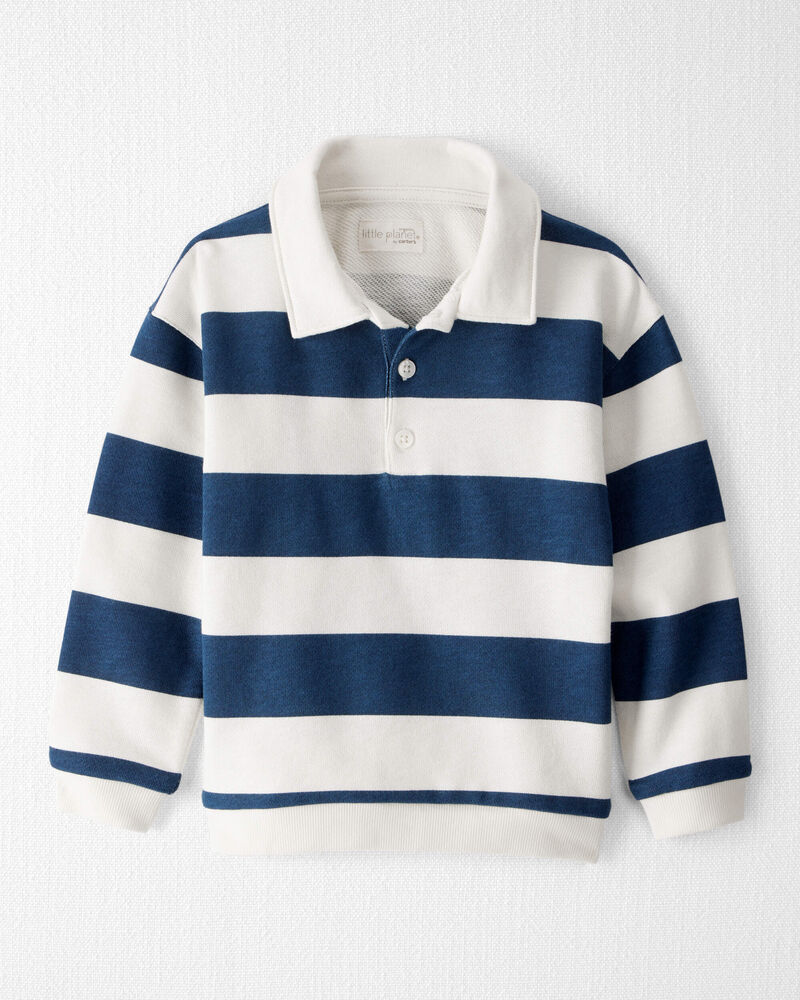 Toddler Organic Cotton Henley Top in Stripes, image 1 of 4 slides