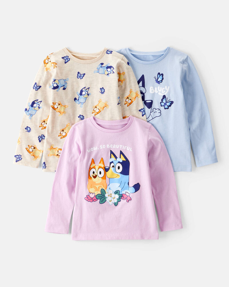 Toddler Girl 3-Pack Bluey&trade; Long-Sleeve Graphic Tees, image 1 of 4 slides