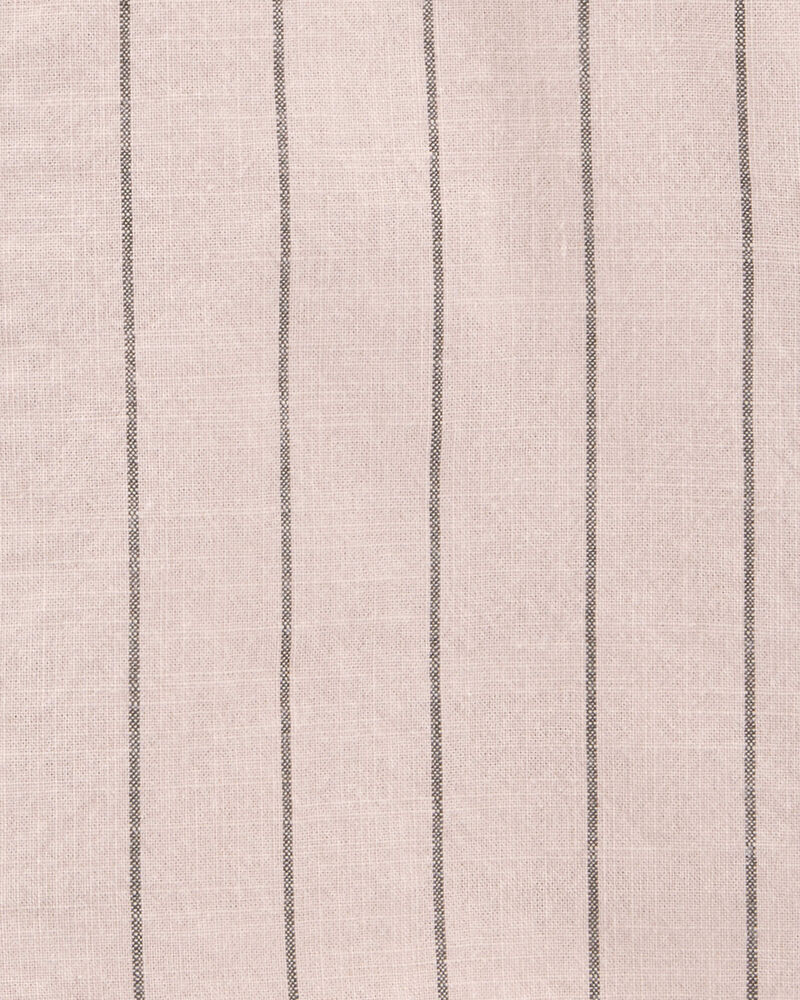 Baby 2-Piece Short-Sleeve Tee & Striped Shortall Set - Brown, image 4 of 5 slides