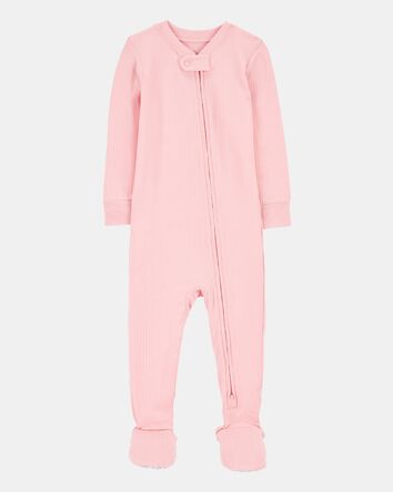 Baby Girl Solid PurelySoft Footie 1-Piece Pajamas - Pink, 