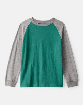 Boys Long-Sleeve Raglan Tee - Green, 