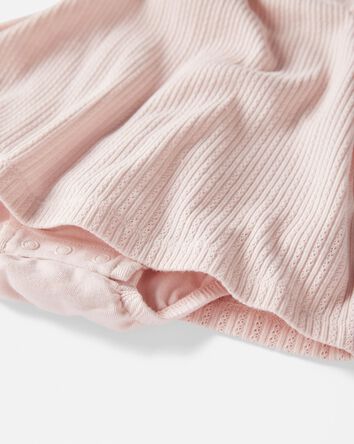 Baby Girl Pointelle Romper Made With Organic Cotton, 