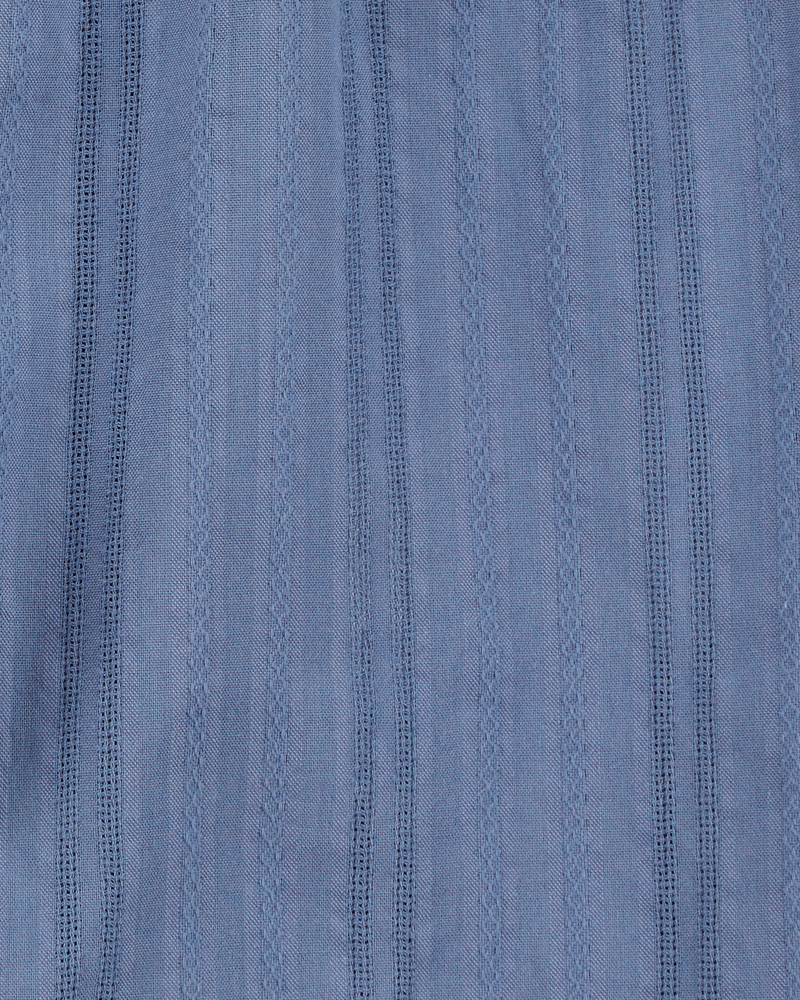 Baby 2-Piece Seersucker Button-Down Shirt & Drawstring Shorts Set - Blue, image 7 of 7 slides