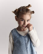 Toddler Girl Pointelle Long-Sleeve Top - Cream, image 3 of 7 slides