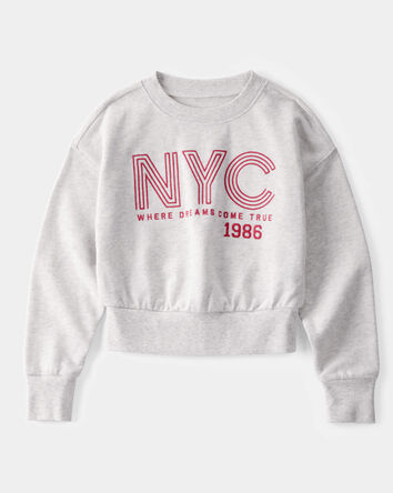 Kid Oversized New York City Graphic Sweatshirt - Grey, 