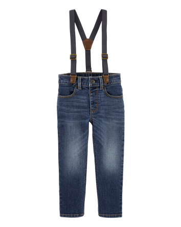 Toddler Boy Stretch Denim Suspenders, 