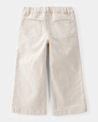Toddler Embroidered Stretch Denim Wide Leg Jeans - Cream, image 2 of 7 slides