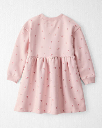 Toddler Girl French Terry Dress Made with Organic Cotton in Blush Petals Print, 