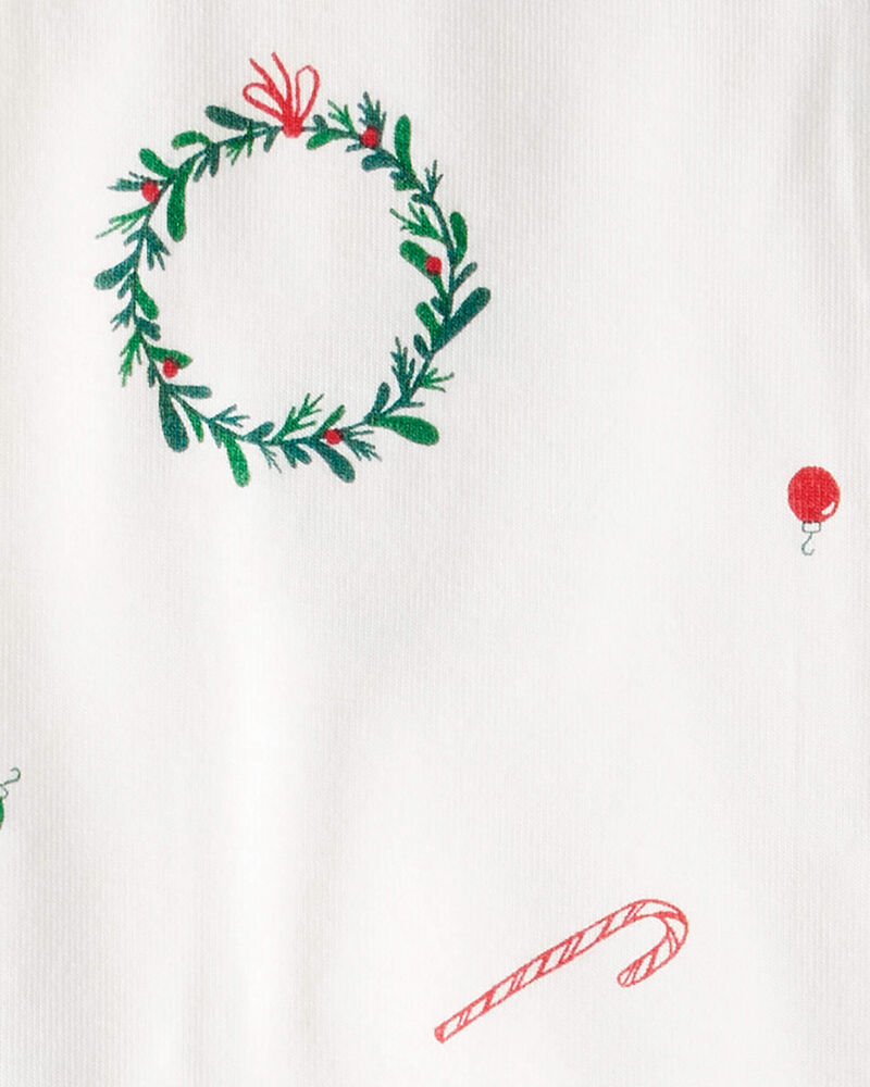 Baby Wreath PurelySoft Long-Sleeve 2-Way Zip 1-Piece Pajamas - White, image 4 of 6 slides