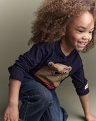Toddler Boy Otter Long-Sleeve Relaxed Graphic Tee - Navy, image 3 of 7 slides