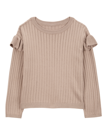 Kid Ribbed Long-Sleeve Sweater - Brown, 