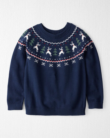Kid Fair Isle Organic Cotton Sweater, 