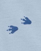Baby Boy 2-Piece Dinosaur Footprint Bodysuit & Short Set - Blue/Brown, image 2 of 3 slides