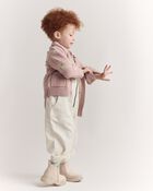 Toddler Girl Star & Moon Pocket Cardigan - Light Pink, image 4 of 7 slides