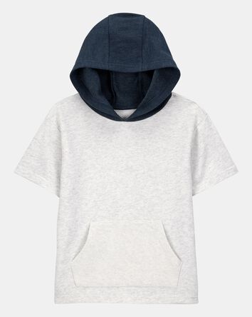 Kid Hooded French Terry Short-Sleeve Tee - Grey, 