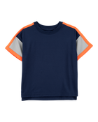 Toddler 2-Piece Active Raglan Tee & Pull-On Shorts Set - Navy/Orange, image 2 of 9 slides