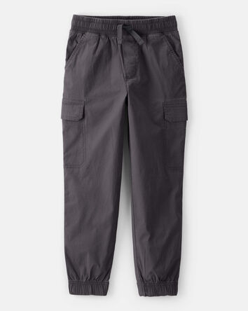 Boys Cotton Fashion Cargo Pants - Dark Grey, 