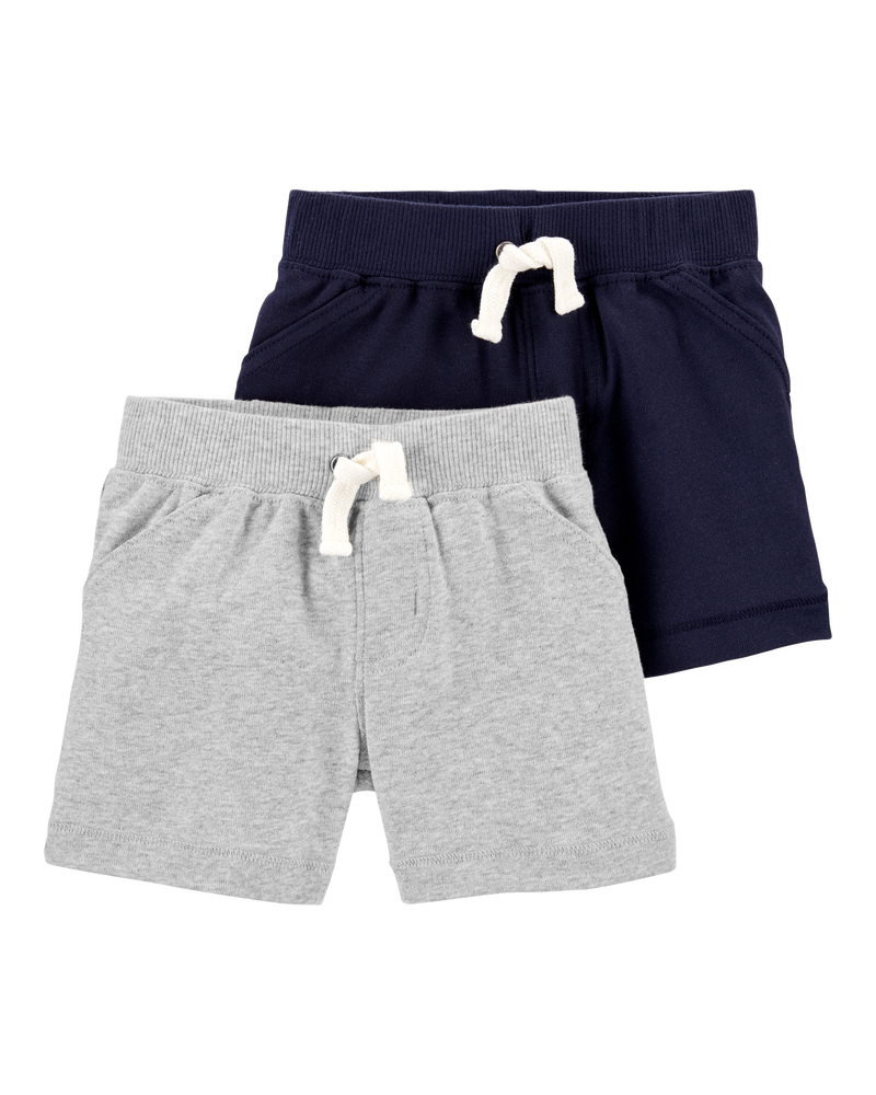 Baby 2-Pack Cotton Pull-On Shorts, image 1 of 4 slides