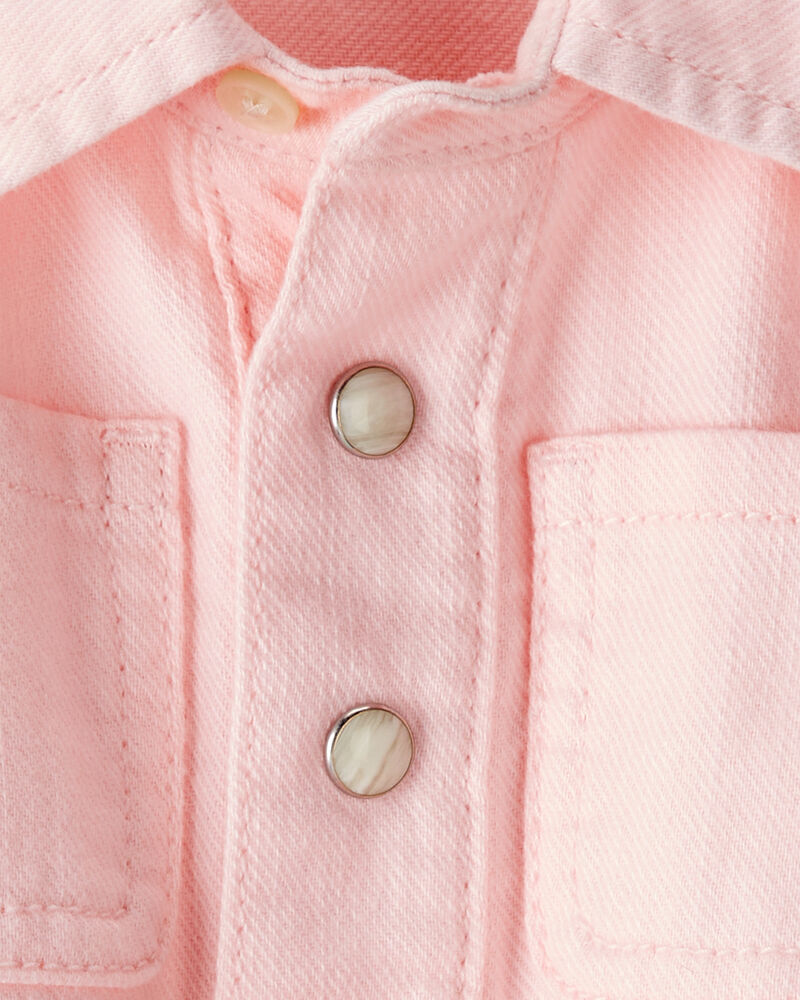 Baby Girl Embroidered Cotton Long-Sleeve Dress - Pink, image 4 of 6 slides