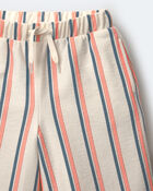 Toddler Girl Wide-Leg Capri Pant in Stripes - Cream, image 7 of 7 slides