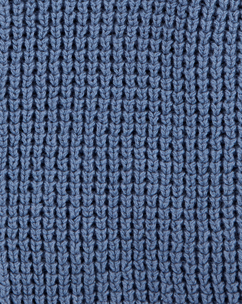 Baby Hooded Waffle Knit Cardigan - Navy Blue, 