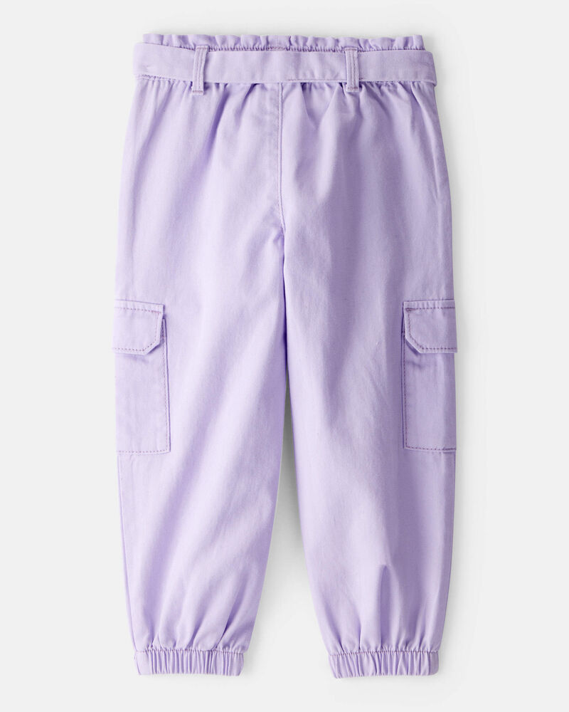 Toddler Girl 2-Piece Happy Pullover Sweatshirt & Cargo Joggers Set - Purple, image 6 of 10 slides