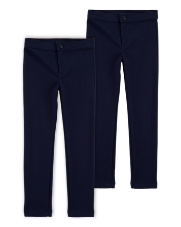 Kid 2-Pack Ponte Knit Uniform Pants - Navy, 