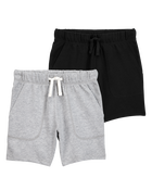 Kid 2-Pack Pull-On French Terry Shorts, image 1 of 7 slides