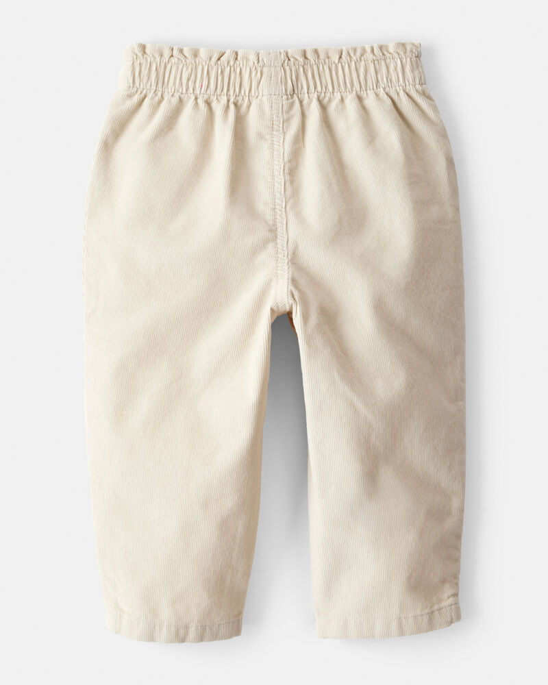 Baby Girl Heart Pocket Barrel Pants - Tan, image 3 of 5 slides