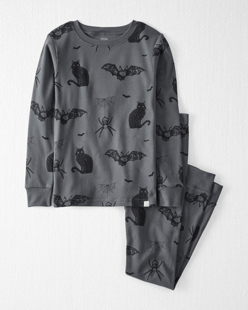 Kids 2-Piece Organic Cotton Pajamas in Spooky Creatures Print, image 1 of 4 slides