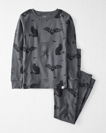 Kids 2-Piece Organic Cotton Pajamas in Spooky Creatures Print, 