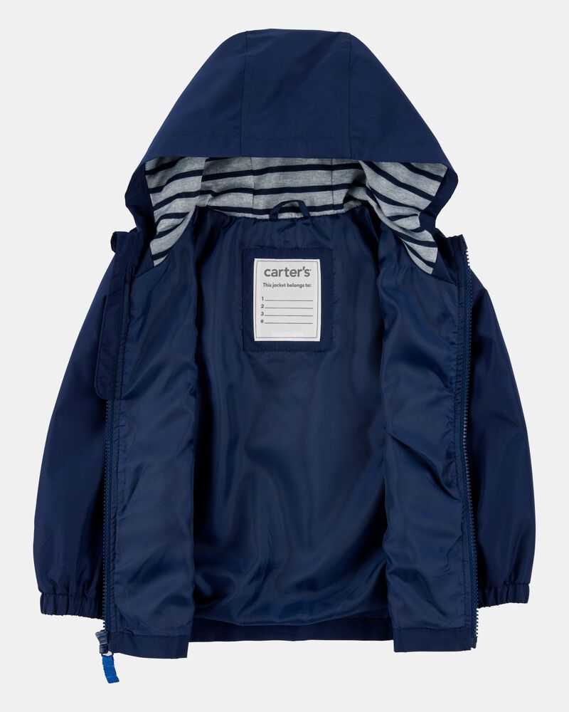 Toddler Boy Solid Windbreaker Jacket - Navy, image 2 of 3 slides