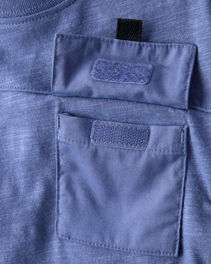 Baby Boy Short-Sleeve Pocket Tee - Blue, image 3 of 5 slides
