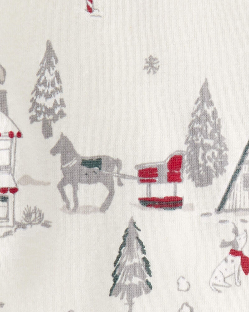 Baby Organic Cotton Pajamas Set in Winter Village Print
, image 3 of 4 slides