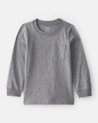 Toddler Boy Long-Sleeve Pocket Tee - Grey, image 1 of 3 slides
