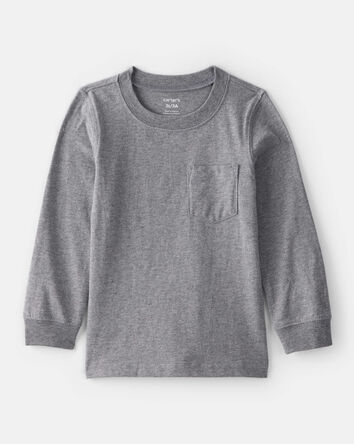 Toddler Boy Long-Sleeve Pocket Tee - Grey, 