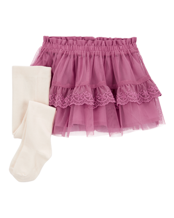 Baby Girl Tulle Ruffle Skirt Set, 