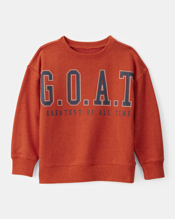 Boys GOAT French Terry Pullover Sweatshirt - Orange, 