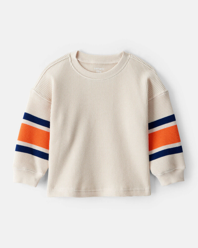 Baby Boy Thermal Long-Sleeve T-Shirt - Orange/Tan, image 1 of 3 slides