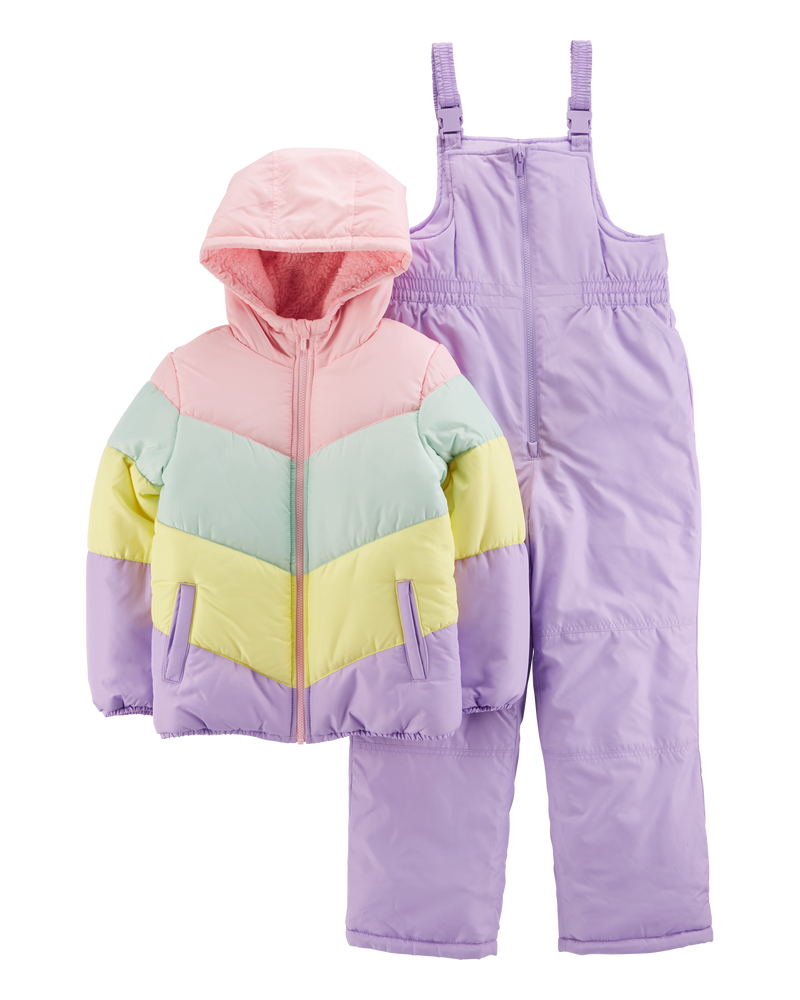 Kid 2-Piece Rainbow Snowsuit Set, image 1 of 5 slides